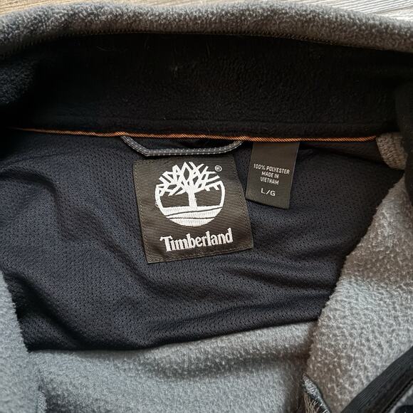 Timberland Vest Men’s Large Gray Fleece Full Zip Stand Collar Chest Zip Pocket - Picture 3 of 5